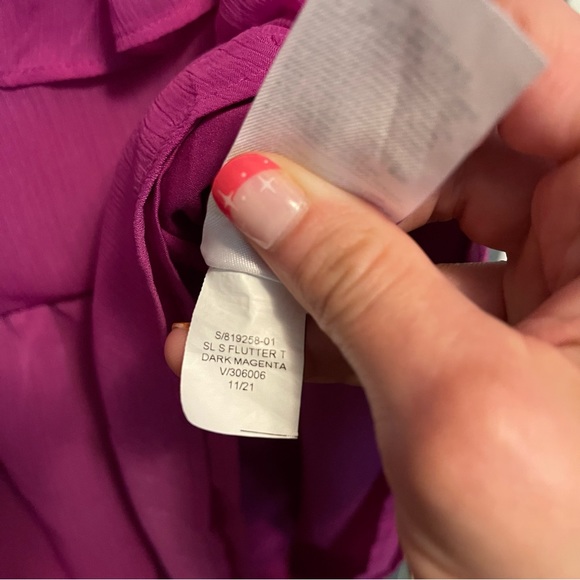 Banana Republic Dark Magenta Ruffle Sleeveless blouse - Picture 5 of 5